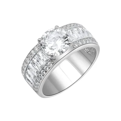 Zeeme Silber Ring 925/- Sterling Silber rhodiniert Zirkonia