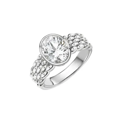 Zeeme Silber Ring 925/- Sterling Silber rhodiniert Zirkonia