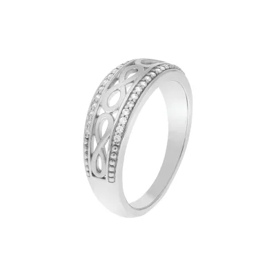 Zeeme Silber Ring Silber 925 glanz/mattiert Zirkonia