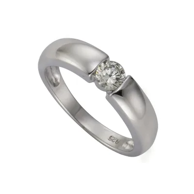 Zeeme Silber Ring Silber 925 mit Zirkonia weiß