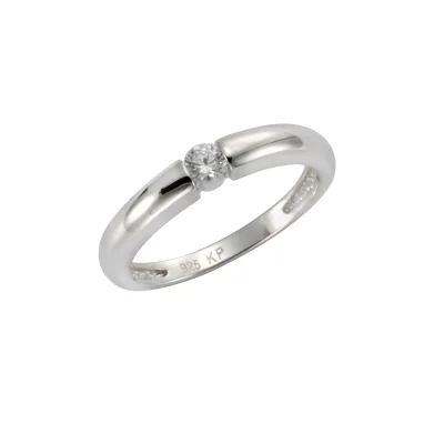 Zeeme Silber Ring Silber 925 rhodiniert mit Zirkonia weiß