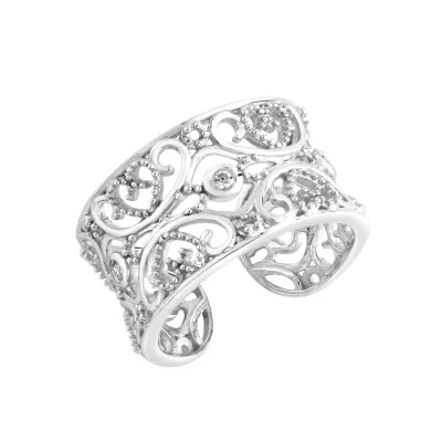 Zeeme Silber Ring Silber 925 rhodiniert Zirkonia weiß