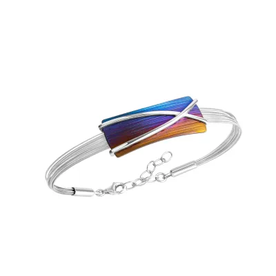 Zeeme Stainless Steel Armband Edelstahl mit Titan mehrfarbig 17+3cm lang
