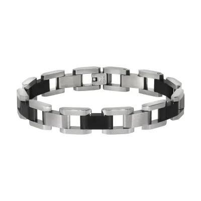 Zeeme Stainless Steel Armband Edelstahl poliert matt zweifarbig schwarz