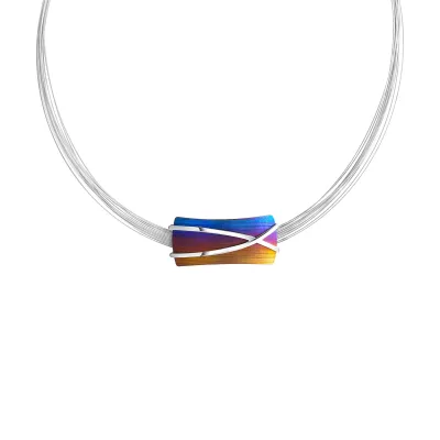 Zeeme Stainless Steel Halskette Edelstahl mit Titan 43+5cm lang