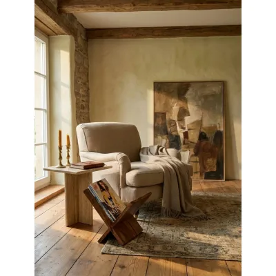 Zeitungsständer MUMBAI Massivholz X-Form Landhausstil, Dunkelbraun 29x28x31 cm