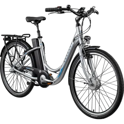 Zündapp Green 2.7 E Bike Damen Pedelec 3 Gang Shimano Schaltung retro 26 Zoll Damenfahrrad Elektrofahrrad 140-165 cm StVZO Hollandrad