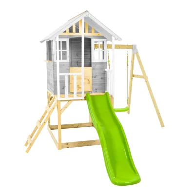 Zwerkules Spielhaus Valli 2   inkl. Rutsche & Schaukel   352x280x244cm